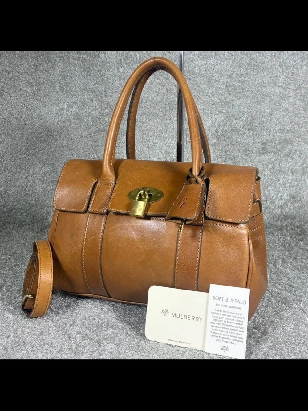 Mulberry Brown Leather Satchel with Gold Hardware